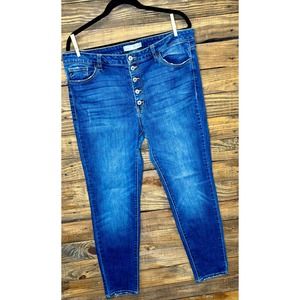 KanCan Button Fly High Waist Skinny Jeans Size 1XL